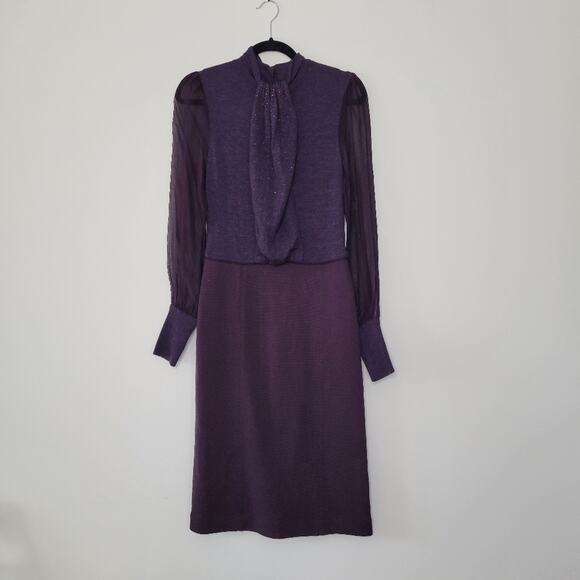 Tory Burch Abitha Combo Dress in Purple - Picture 2 of 8